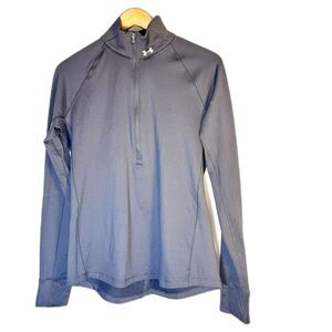 Under Armour Athletic Jacket Womens Large Black Zip Up Yoga Running Long Sleeve